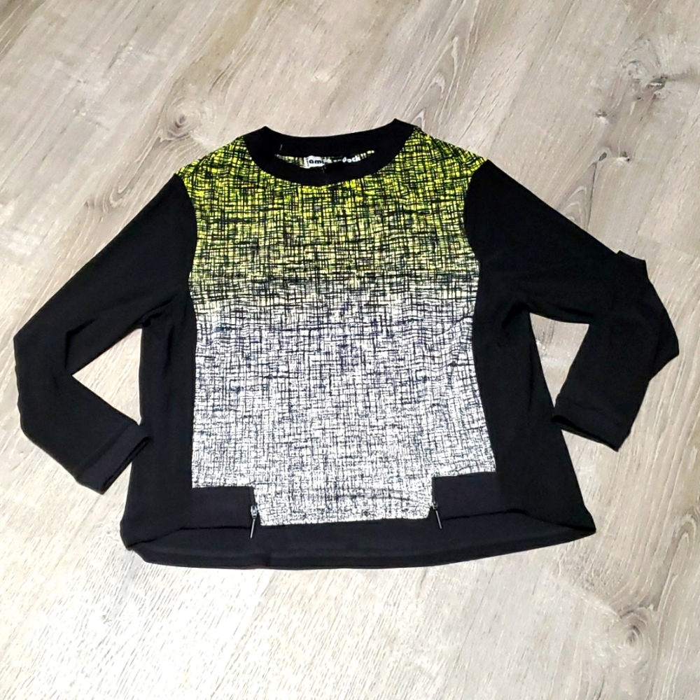 Jamie Sadock top blouse zipper detail long sleeve women size S
